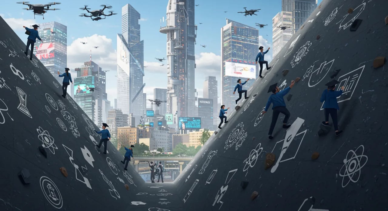 No Ladders, Only Climbing Walls: The New Reality for College Graduates in the 2025 Job Market Cover